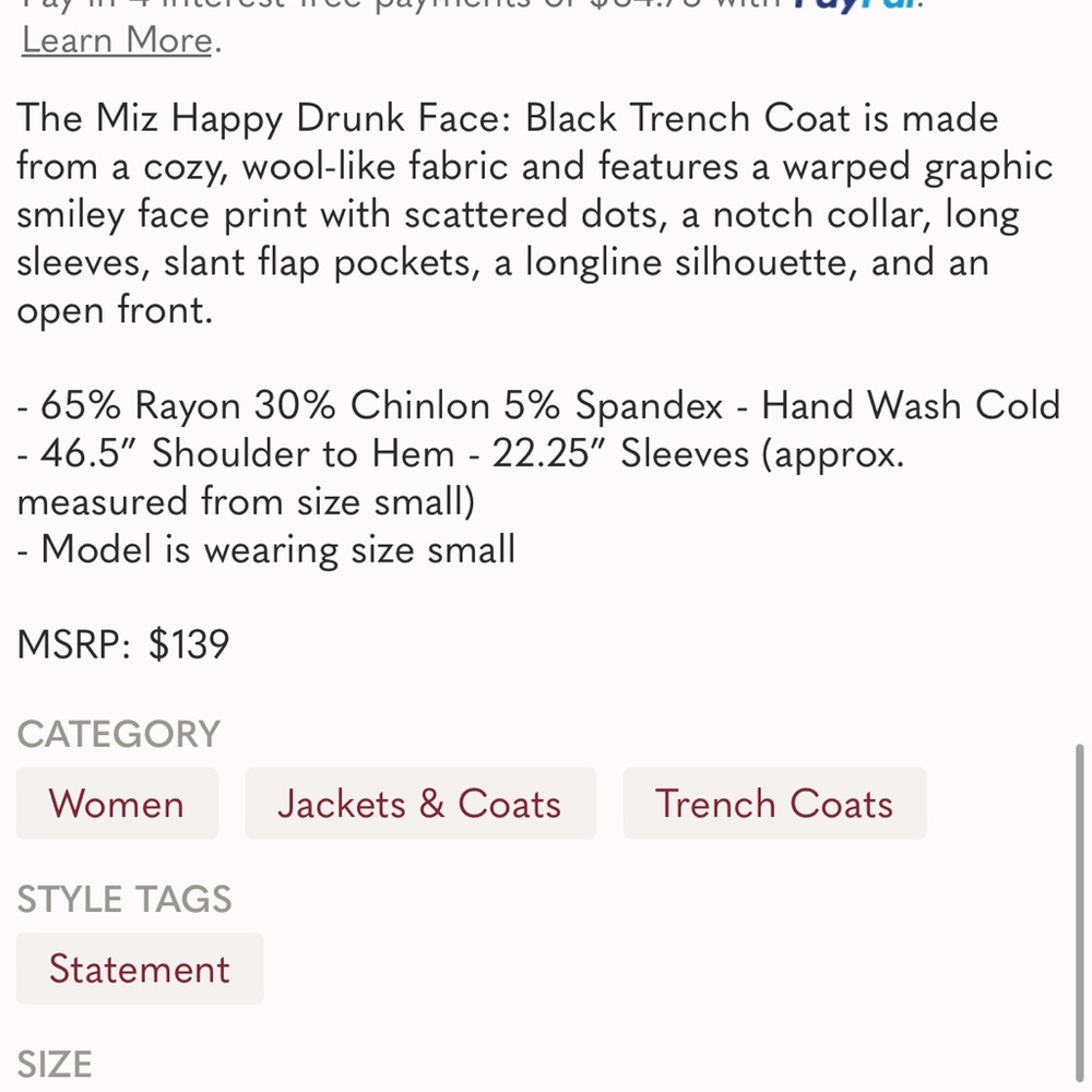 Happy face coat - Picture 7 of 7